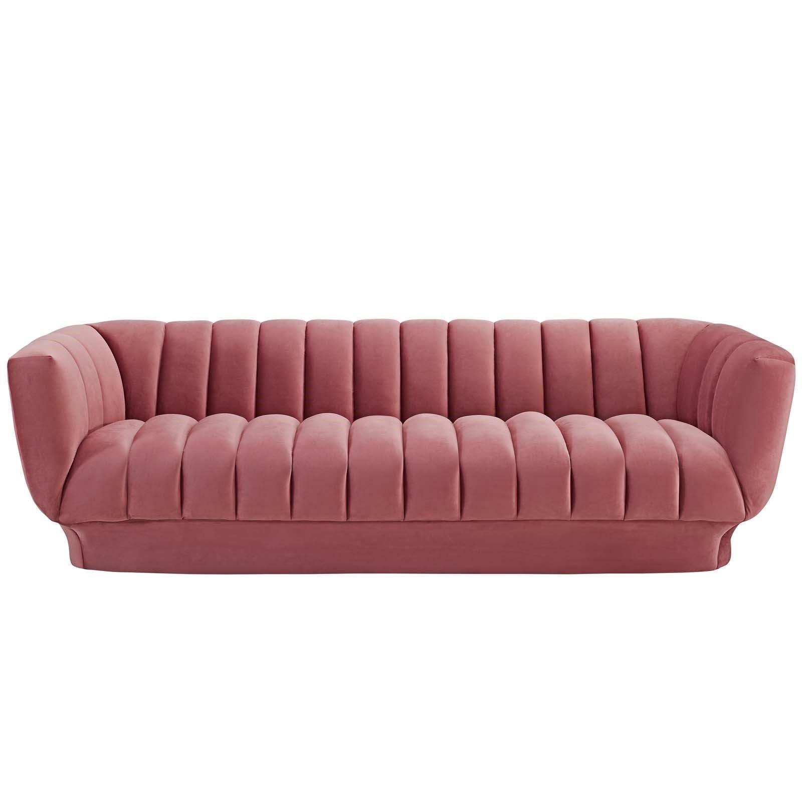 Lyla Tufted Velvet Sofa in Dusty Rose - Euro Living Furniture